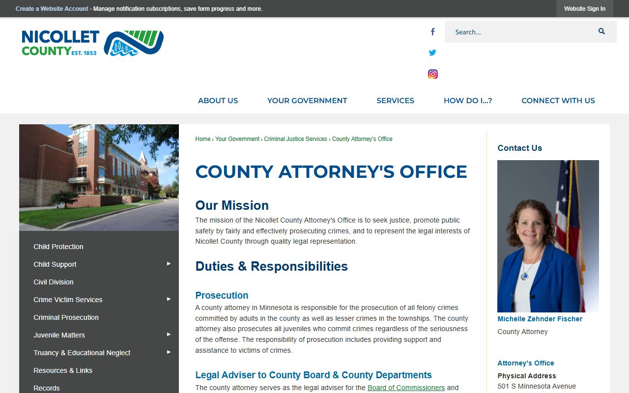 Nicollet County court charges after arrest County Attorney's Office page