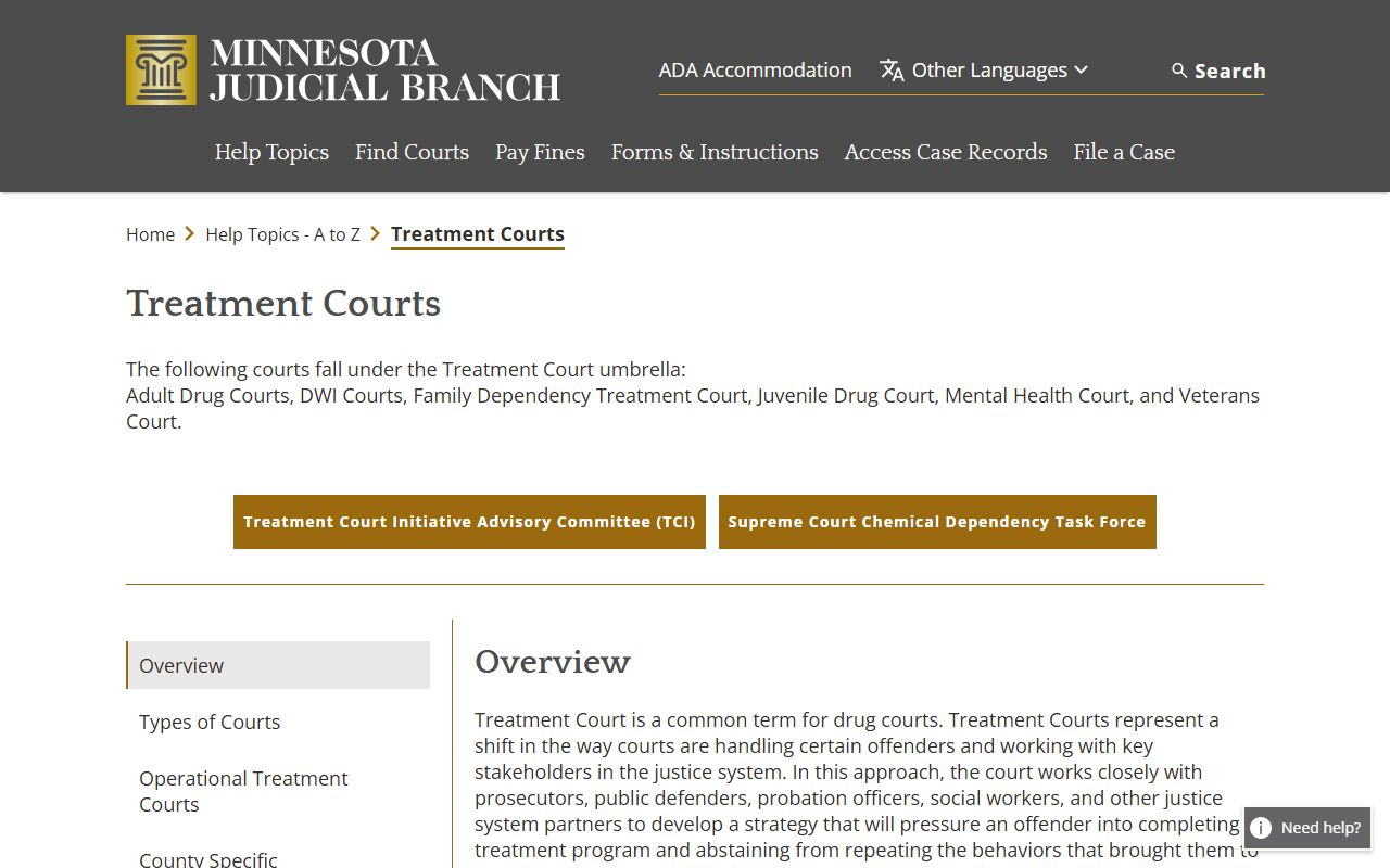 Nicollet County District Court treatment courts overview