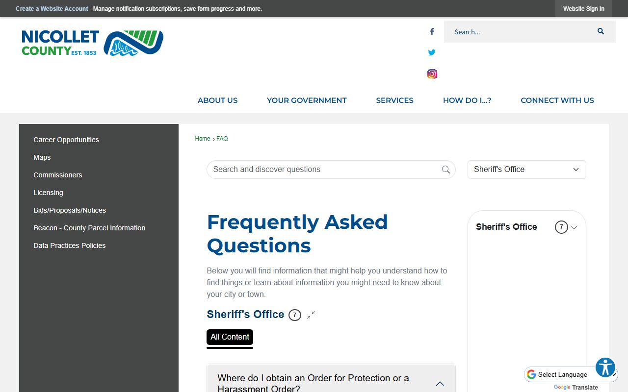 Nicollet County inmate records visitation FAQ