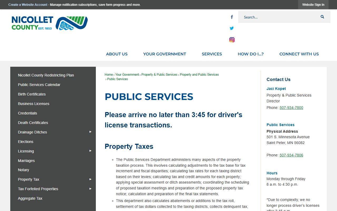 Nicollet County marriage divorce records Public Services