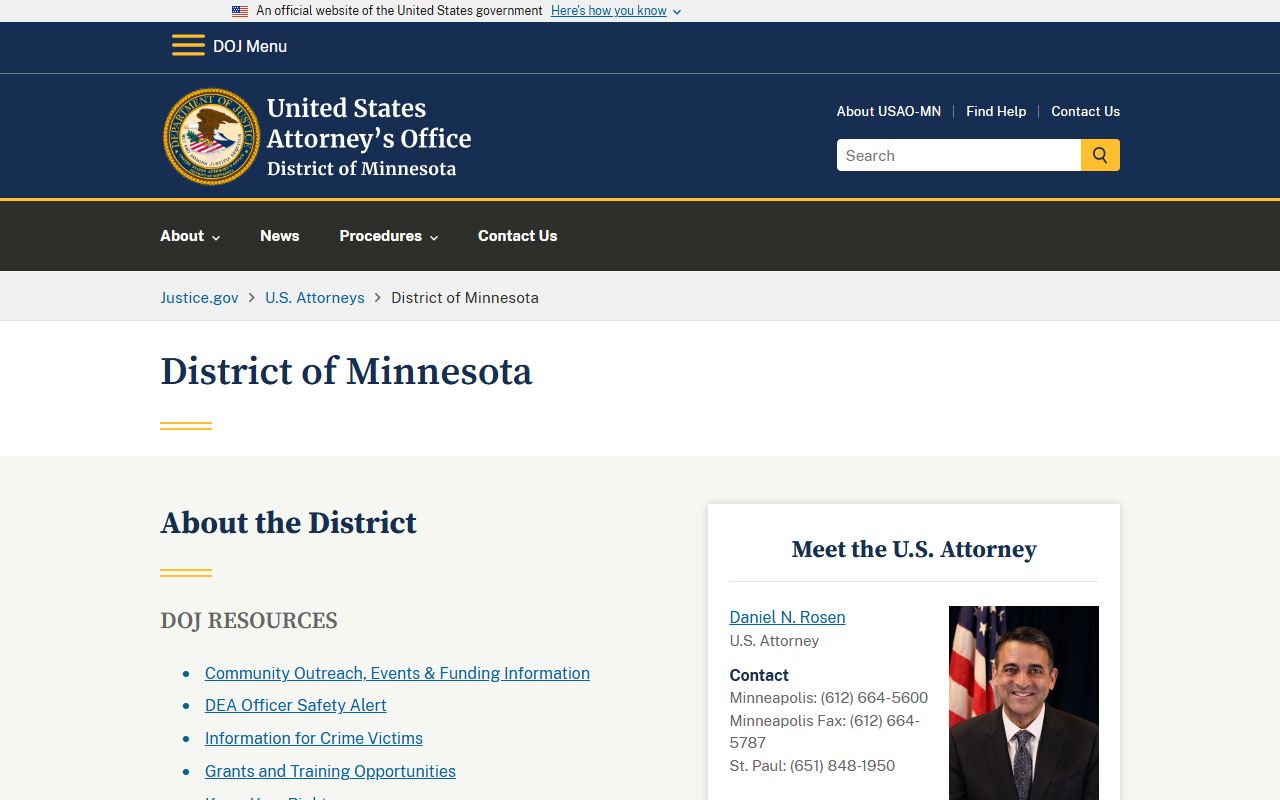 Nicollet County court records U.S. Attorney District of Minnesota